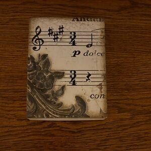 Sid Dickens Floral Musical Plaque in Cream and Black